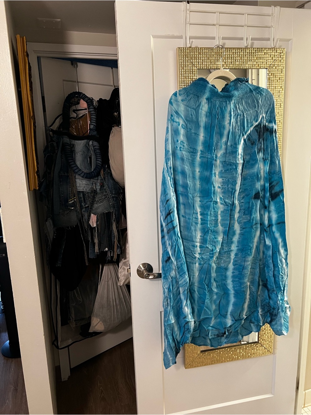 Solitaire Turquoise Blue Tie-Dye Maxi Skirt 43” LONG